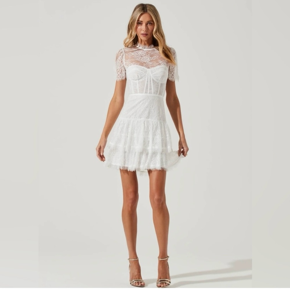 NWT ASTR The Label lace bustier mini dress